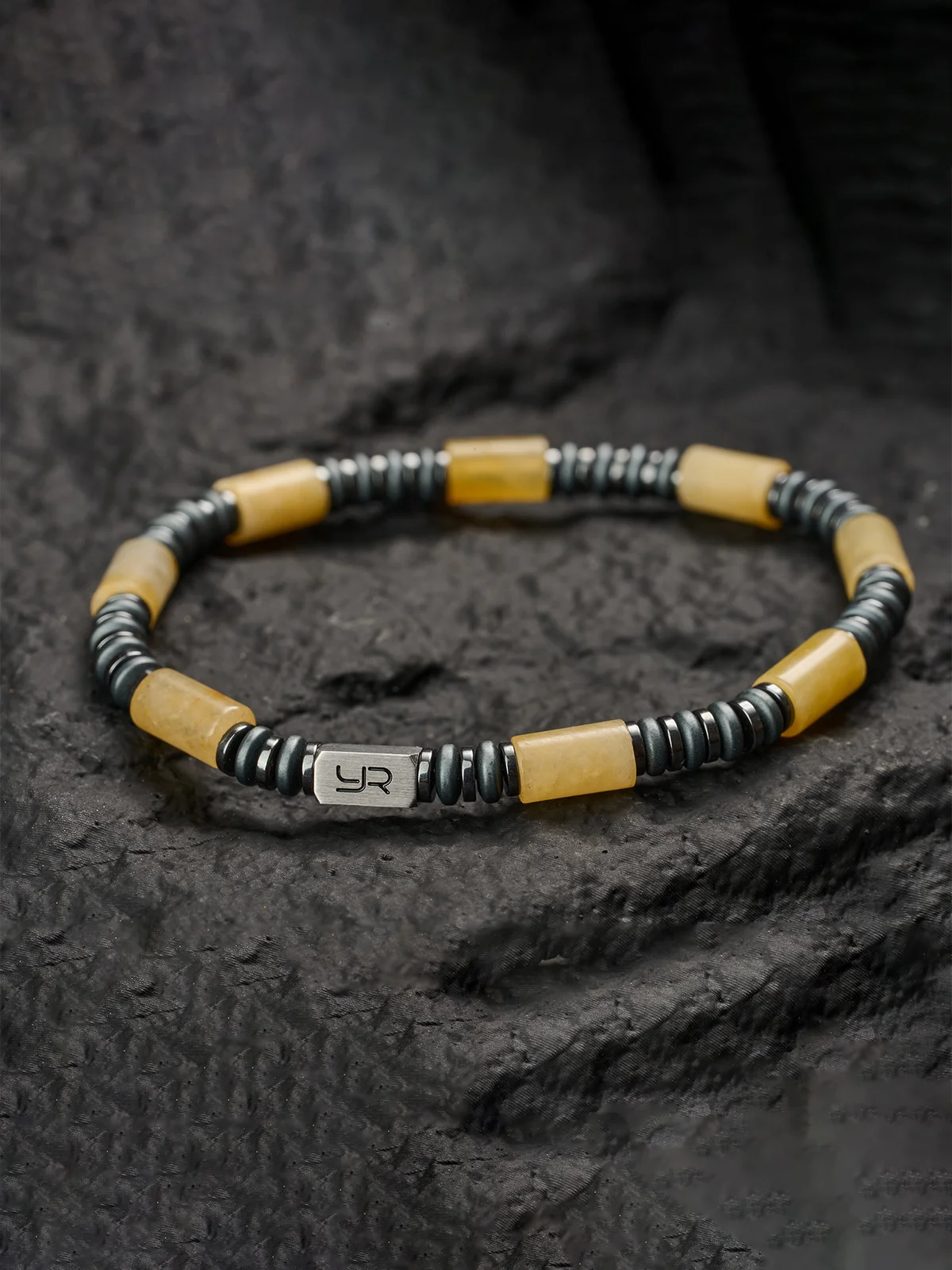 天然黃水晶手鍊男士招財轉運手串痞帥小眾時尚能量石手鍊